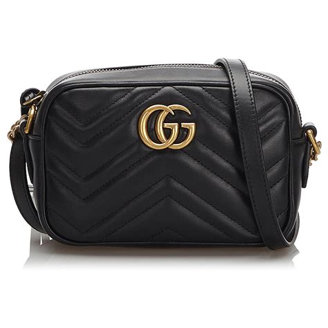 Sac bandoulière en cuir Gucci Noir en Cuir 